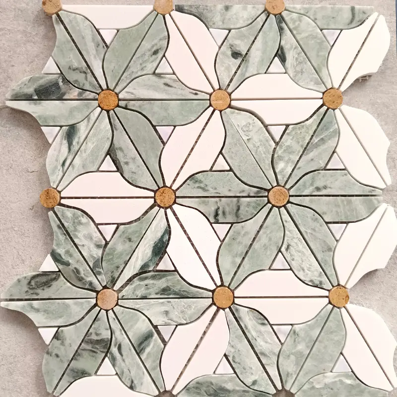 Flower Marble Mosaic Tile