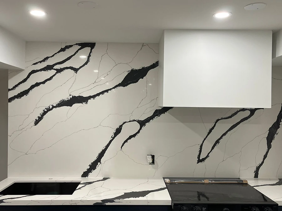 quartz backsplash